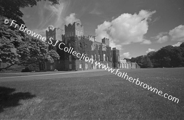 DUNSANY CASTLE  FROM SOUTH EAST  DISTANT VIEW WIDE ANGLE & RED FILTER